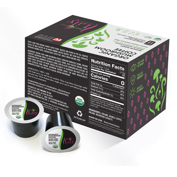 Organic Medium Roast Mushroom Coffee K Cups